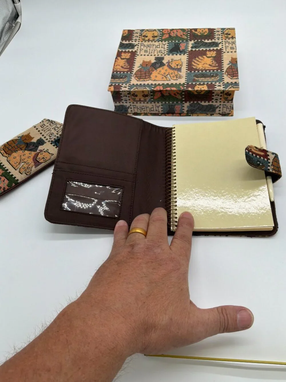 Friendly Felies Tapestry Notebook and Eyeglass Case Set in Original Box
